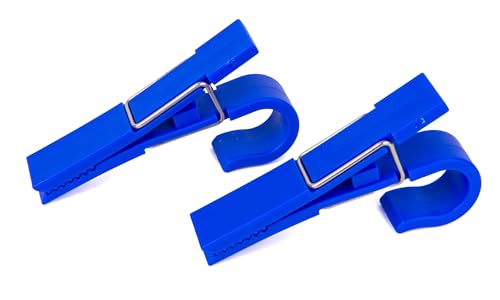 T-H Marine Aqua Utility Clip – Boat Accessory Clip for Holding Tools, Ropes, Hoses & Gear – Strong Grip, Corrosion-Resistant – 2 Pack, Blue
