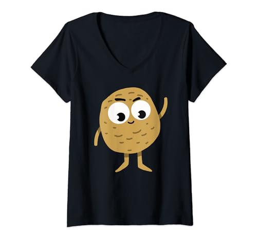 Mujer Divertido Dibujos Animados Patata Meme Jardinero Sarcástico Jardín Lindo Camiseta Cuello V