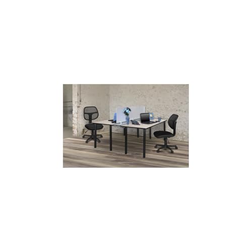 HomeStock Naturally Nice 24' Benching System with Maple Black Finish Includes Privacy Divider for Collaborative Open Office Layouts and Modern Aesthetic