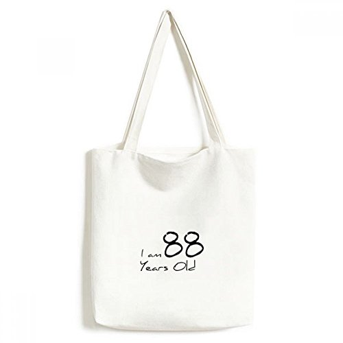 Sac de course pour personnes âgées de 88 ans en toile lavable et légère