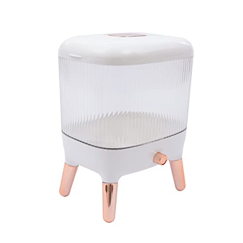 Dispensador de cereales transparente, dispensador de arroz, 10 kg, dispensador de cereales con caja resistente a la humedad y al moho, tapa hermética y taza de arroz para azúcar, harina, nueces, café Cover