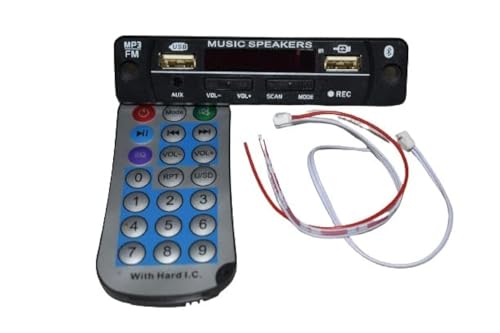 Rashri; One For all Bluetooth FM Double USB AUX Card MP3 Stereo Audio Player Decoder Module Kit with Remote for Audio Amplifier DIY Free IC LM7805