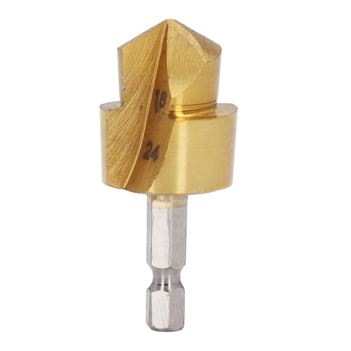 Broca Escalonada de Elevación Vástago Hexagonal de 1/4 de Pulgada Broca Avellanadora de 90 Grados Diámetro de Corte de 18 a 24 Mm Broca Escalonada Acero de Alta Velocidad para