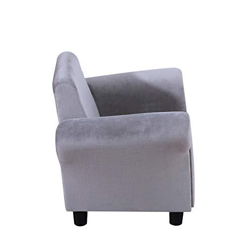 Getifun Single Upholstered Kids Armchair,Little Sofa Couch For Tollder With Wooden Frame And Velvet (Gray) #TOP3