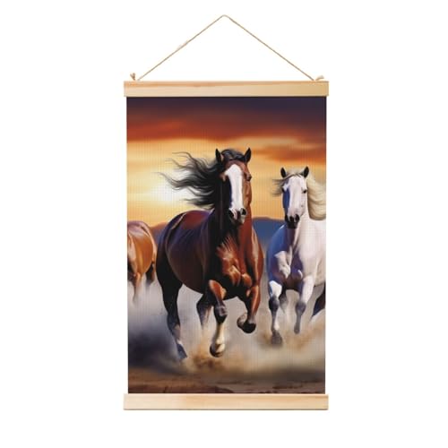 Toile de chevaux qui courent pour dynamiser un grand mur vide