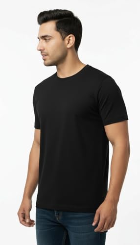 Image of Men's 100% Supima Cotton Crew Neck T-Shirt - Classic Slim Fit, Ultra-Soft Breathable Fabric, Short Sleeve Solid Tee