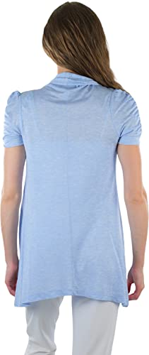 Image of ToBeInStyle Womens Open Front Casual Shrug Lightweight Layering Cardigan Sleeveless or Short Sleeve