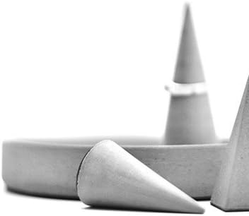 anaan Conic Ring Holder Jewellery Stand Organiser Storage Cone Ring Display Concrete Industrial Geometric Show Case Table Decor
