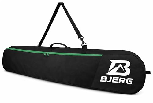 Vov.Vov BJERG Housse de Snowboard avec Fonction Sac à Dos - Sac Snowboard imperméable - Sangles de Portage Confortables - pour Snowboard Jusqu’à 170 cm - Fabriqué en Europe - Noir/Vert
