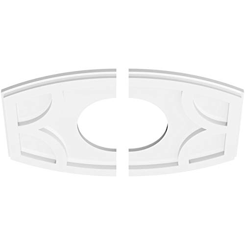 Image of Ekena Millwork CMP20X13KY2-07000 Kailey Architectural Grade PVC Contemporary, Two Piece Urethane Ceiling Medallions 20 inchW x 13 3 /8 inchH x 7 inchID x 10 3 /4 inchC x 1 inchP