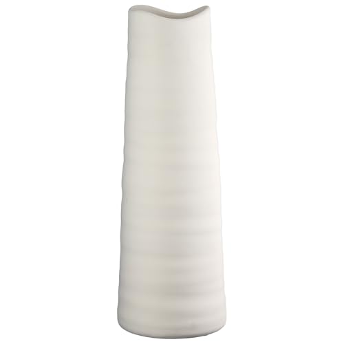 GILDE Bodenvase Morsum - Keramik - konisch - Creme matt - Höhe 56cm x Ø 16cm - mit Flizgleiter - Dekovase