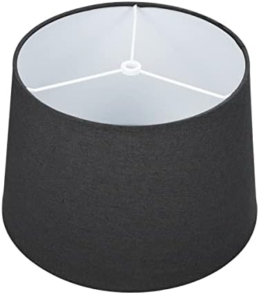 LAMPWELL LEKKA Spider Cloth Lamp Shade for Desk Lamps ,Bedside Lamps,Flooring Lamps,Medium Barrel,12"×10"×H7.9",Linen, Handmade,Fashionable Stylish Ornamental,Black 3 31luJIUSLyL. AC