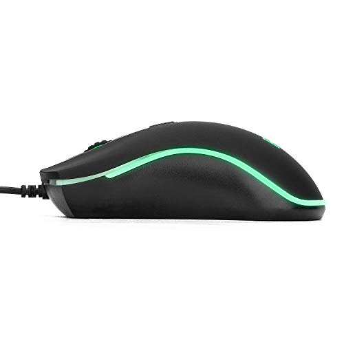 Image of Rii RM105 Wired Mouse,Computer Mouse with Colorful RGB Backlit,1600DPI Levels,Comfortable Grip Ergonomic Optical ,USB Wired Mice Support Windows PC, Laptop,Desktop,Notebook (2 Pack)