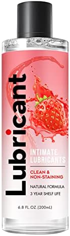 BED GAME No Rinse Water-Based Personal Lubricant, Strawberry Flavored Lube, Intimate Longlasting Non-Sticky Gel for Couples Massage (Strawberry)