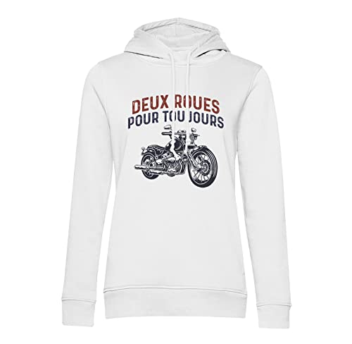 Sweat à capuche moto deux roues pour toujours style cafe racer noir