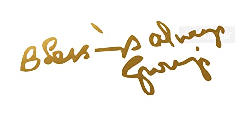 Guruji Blessings Always Car Laptop Wall Glossy Vinyl Sticker, 5 x 2 Inch, Golden