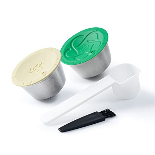 RECAFIMIL Reusable Dolce Gusto Coffee Capsule and Milk Capsule Refillable Stainless Steel Coffee & Milk Pod for Dolce Gusto Coffee Maker Machine 1 Coffee Pod and 1 Milk Foam Pod
