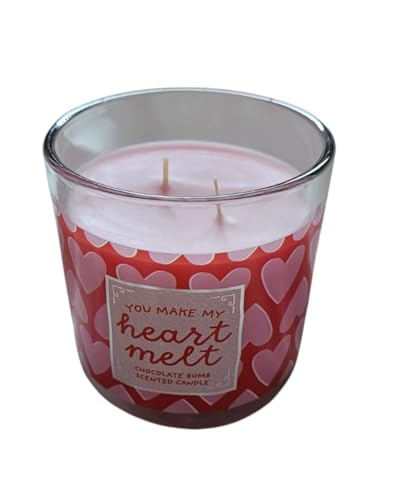 CRWP Vela perfumada You Make My Heart Melt Chocolate Bomb – Vela de regalo de doble mecha de 350 g con tarjeta Crwp