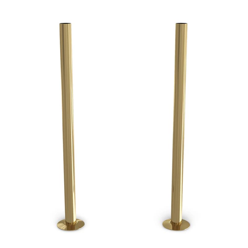 UK Radiators Polished Brass Radiator Pipe Sleeve - Polished Brass Finish - 300mm Brass Pipe Sleeves - Perfect Addition to Any Interior Design — image 1