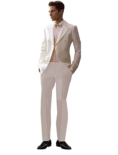 Blazer Homme à Double Boutonnage Veste de Costume de Mariage Chic