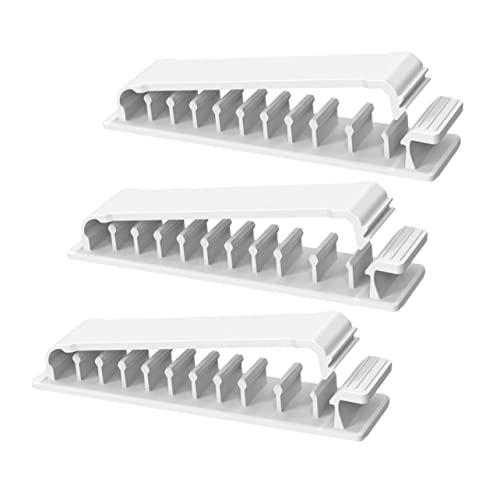Set de 3 organizadores de cables con clips adhesivos para escritorio miniatura 7