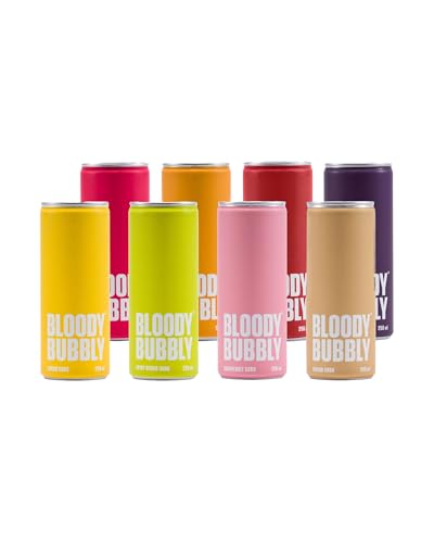 BLOODY BUBBLY Flavoured Soda | Variety Pack | Box of 8 (250 ML Each) | No Added Artficial Flavours, Colours & Preservatives