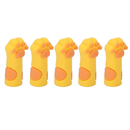Protetor de cutícula, protetor de mão leve em forma de garra de gato, 5 peças de silicone para apara