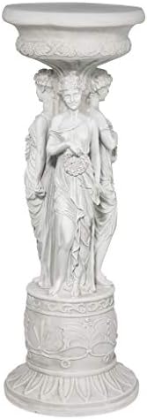 Design Toscano KY992 Chatsworth Manor Neoclassical Furniture Pedestal Column Plant Stand, Polyresin, Antique Stone, 71 cm