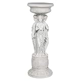 Design Toscano KY992 Chatsworth Manor Neoklasyczne meble stojak na rośliny, żywica poliestrowa, antyczny kamień, 71 cm