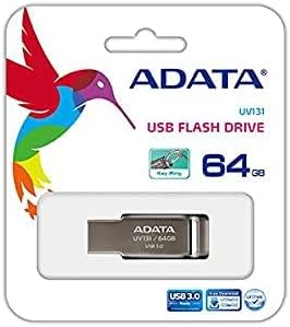 ADATA UV131 64GB USB 3.0 Metallic Texture & Easy-to-go Flash Drive, Grey (AUV131-64G-RGY)