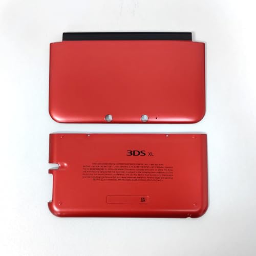 Image of Front and Back Shell Housing Case for Nintendo 3DS XL Console, Replacement A /E Faceplate Upper /Bottom Cover Plates for Old 3DSXL, Red