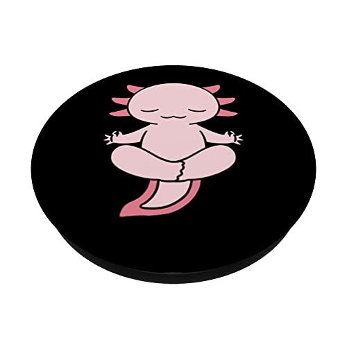 Kawaii Axolotl Yoga Pun Drôle Yogi Méditation PopSockets PopGrip Interchangeable – vue 2