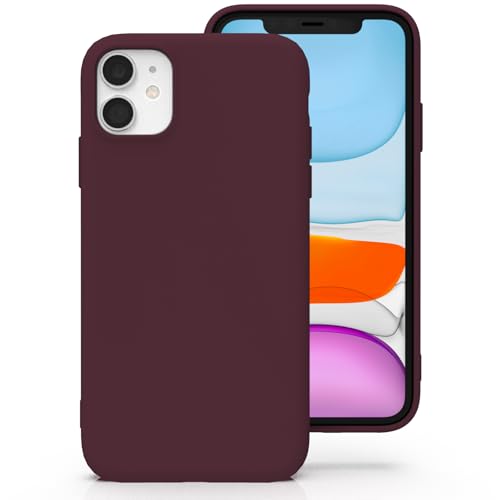 Zuvirelx Silicone Case for iPhone 11 Soft Grip Thin Minimalist Shockproof Non-Slip Pocket-Friendly - Burgundy