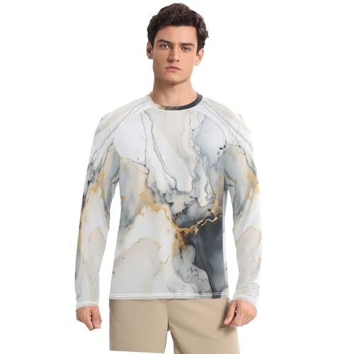 Rash Guard d'Art De Marbre Blanc T-Shirt Homme aux Finitions Premium