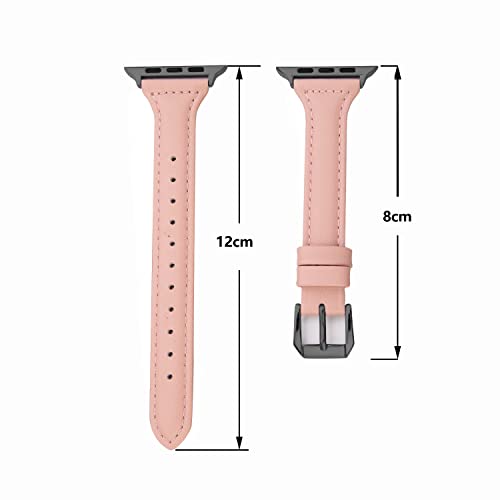 SEURE Leather Band Compatible with Apple Watch Strap 38mm 40mm 41mm 42mm 44mm 45mm,Women Men slim soft Bracelet Wristband for Series 8/7/6/5/4/3/2/1/SE - Image 2
