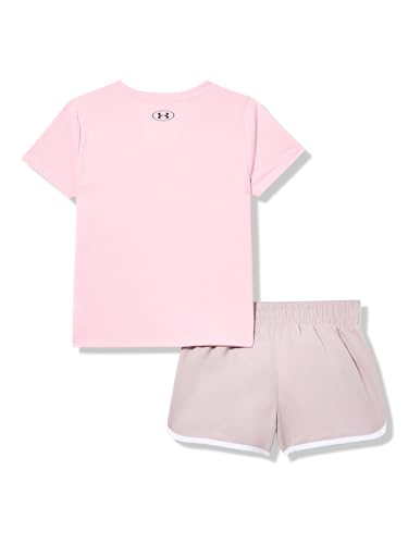 Image of Under Armour Girls' 2-piece Short Sleeve Tee and Shorts Set, Lightweight and Comfortable