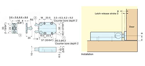 Sugatsune Touch Latch Non-Magnetic White #TOP1