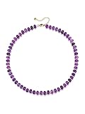 CrystalTears Amethyst Crystal Beaded Necklace for Women, Womens Colorful Purple Boho Gemstone Bead Choker Necklace, Handmade Natural Stone Summer Beach Jewelry Gifts for Women Mom Christmas