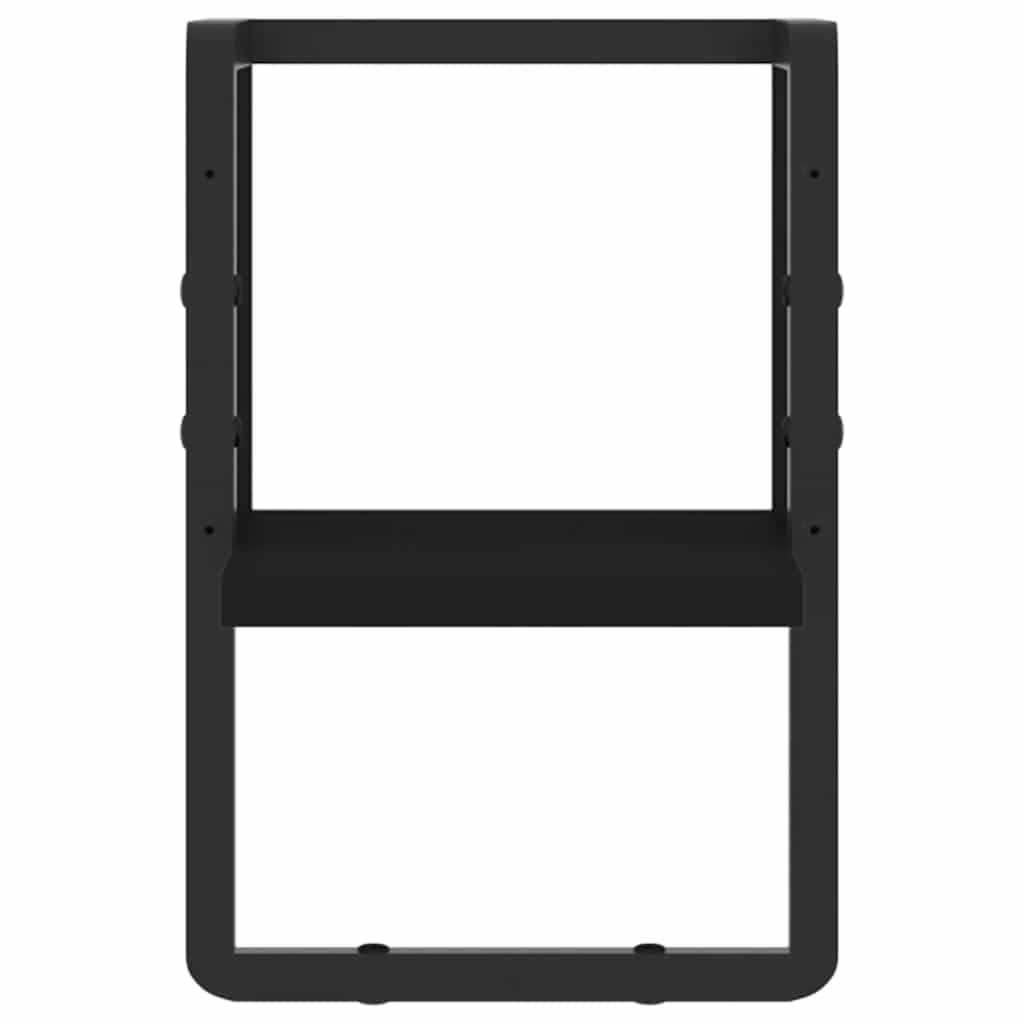 Wandregal Schwarz 20x25x30 cm mit Stange für Wohnzimmer Schlafzimmer Küche Bad Flur Büro Stauraum Organizer Hängeregal Ablage Board