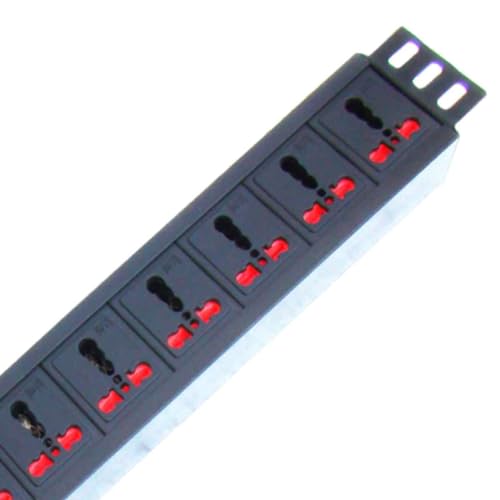 Image of MX Universal Socket Extension Board with Child Safety Shutter, Power Strip, Wall /Desk Mount, Heavy Duty Alumminium Extrusion Body (7-Outlet Universal Spike Protector PDU, 3 MTR)