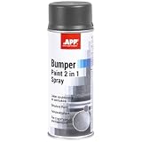 APP Bumper Paint 2 in 1 Spray – Vernice per paraurti | Vernice spray texturizzata in plastica per esterni, paraurti, modanature laterali, alloggiamenti degli specchietti | 400 ml | Grigio satinato