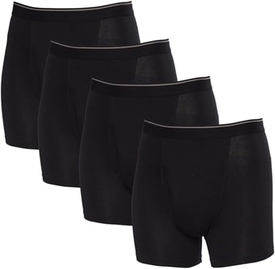 Kirkland Signature Men's Boxer Brief Pima Cotton 4 Pack, Black, 3X-Large