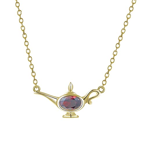 Collier pierre de naissance infini en argent S925 avec pendentif théière délicat