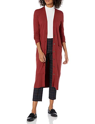 Jessica Simpson Women's Laela Cardigan Sweater Duster with Pockets, red pear, XSmall