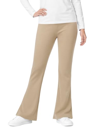 Poroka Girls Fleece Lined Cotton Flare Leggings Winter Bell Bottom Pants