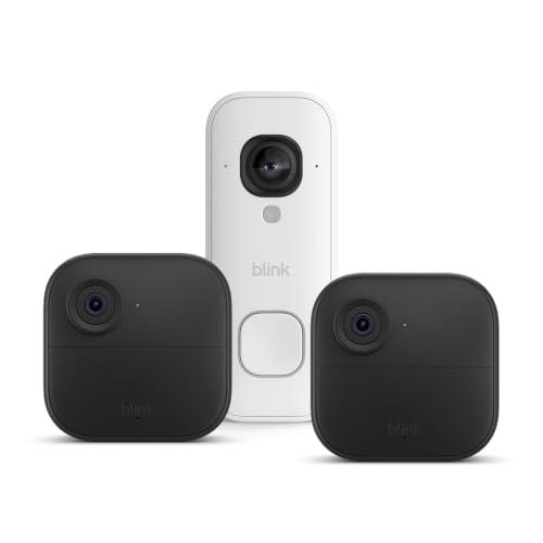 Blink Outdoor 4 con Blink Videocitofono 2K+ cablato (ultimo modello), Bianco, Modulo di sincronizzazione di base incluso