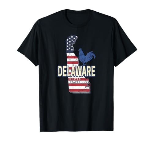 Delaware Estados Unidos Mapa retro Vintage USA Souvenir Camiseta