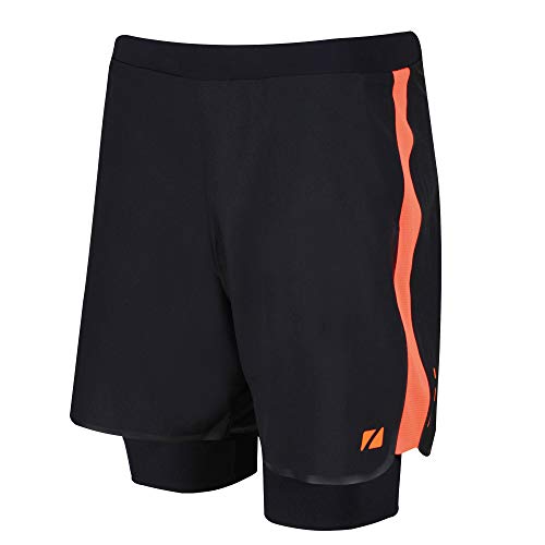 ZONE3 Men's RX3 Medical Grade Compression 2-in-1 Shorts, Black/Orange, S