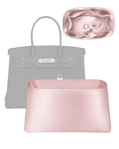 Organizador de bolsa macio e sedoso para bolsas Hermes Birkin 20/25/30/35/40 - bolsa leve e luxuosa com forro interno de toque macio (rosa, BK30)