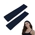 WESTEND CHOICE 5cm Wide Headbands 2 Pack Plain Stretchy Kylie Head Band Bandeau Unisex Headbands for Women & men Soft Hair Band Gym Exercise Yoga Headband (Navy)